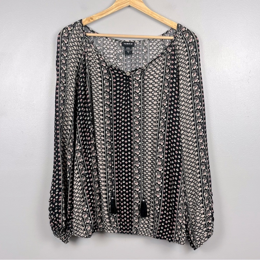 Tribal Black and White Women's Top